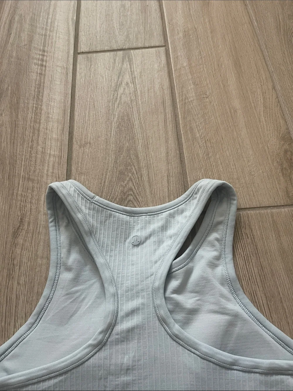 Lululemon Ebb To Street Cropped Racerback Tank Top Starch Blue Sz 8 B/C